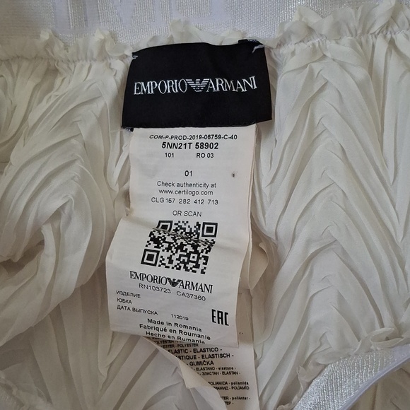 Emporio Armani Textured White Maxi Skirt_1 - Picture 6 of 7